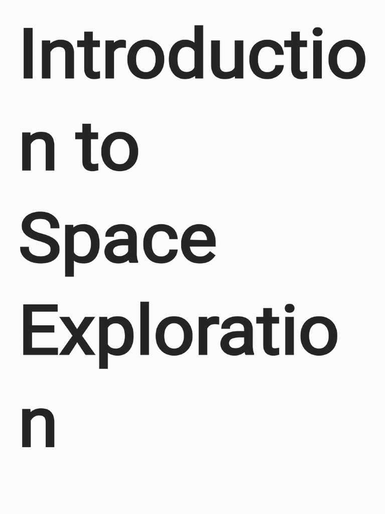 Introduction To Space Exploration | PDF