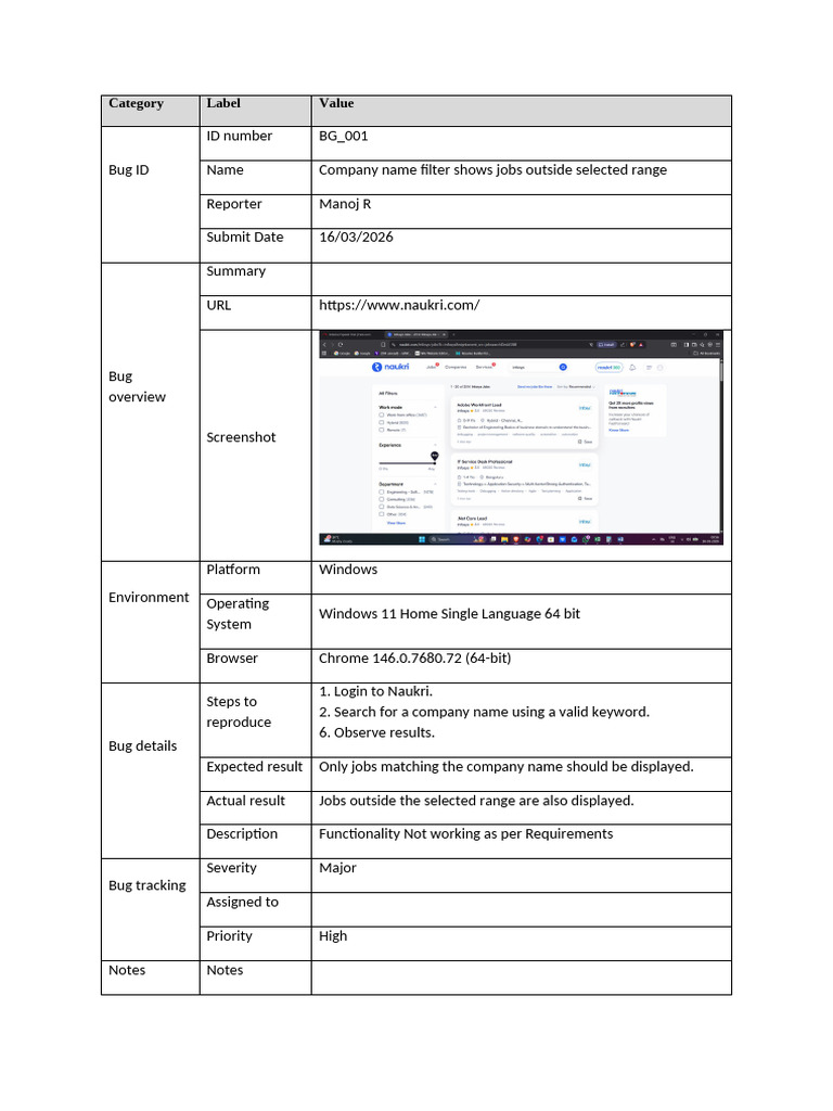 Bug Report | PDF