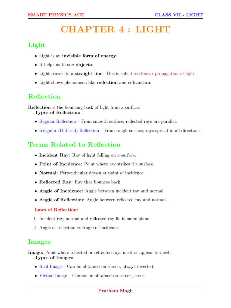 Class 7 Light | PDF