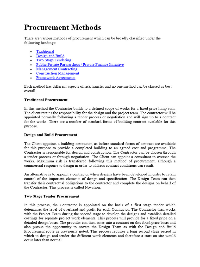 Procurement Methods | PDF