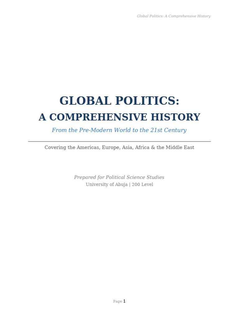 Global Politics Comprehensive History | PDF