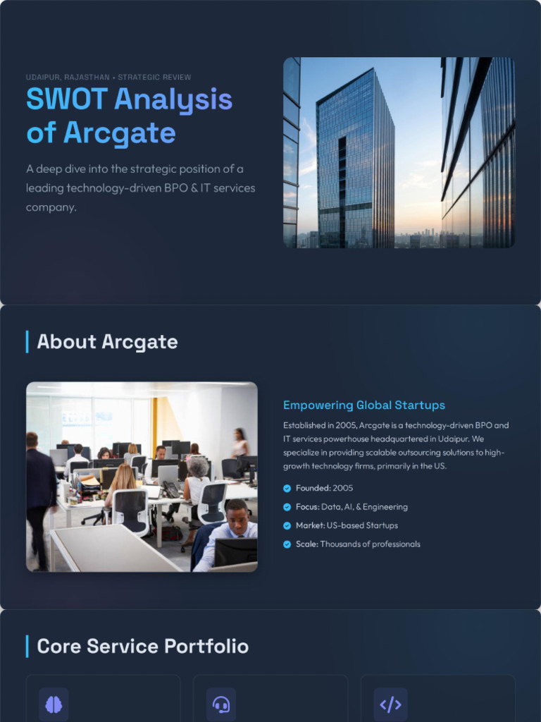 SWOT Analysis of Arcgate | PDF