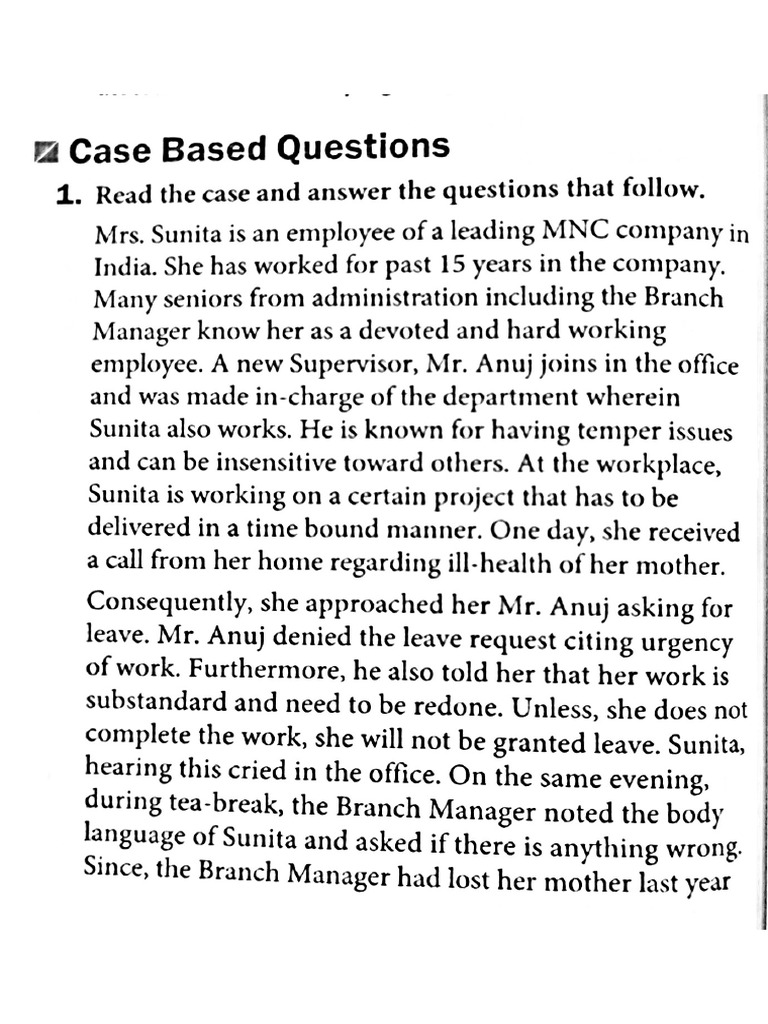 Psychology Case Based Questions CHP 1 | PDF