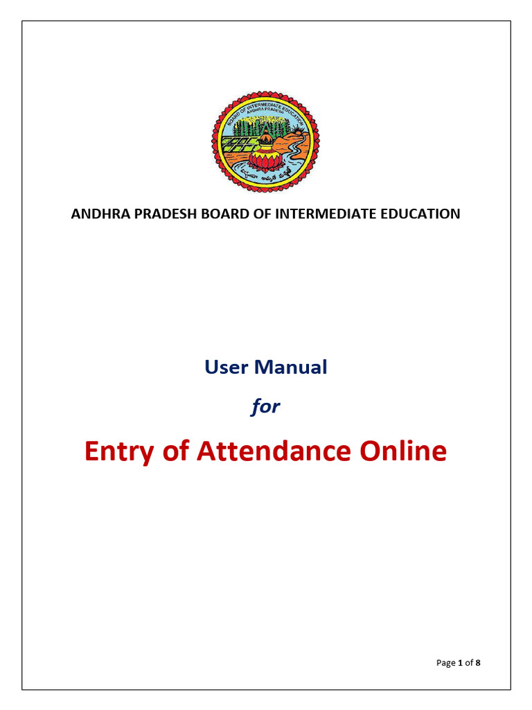 APBIE Online Attendance Entry UserManual 27022024 | PDF