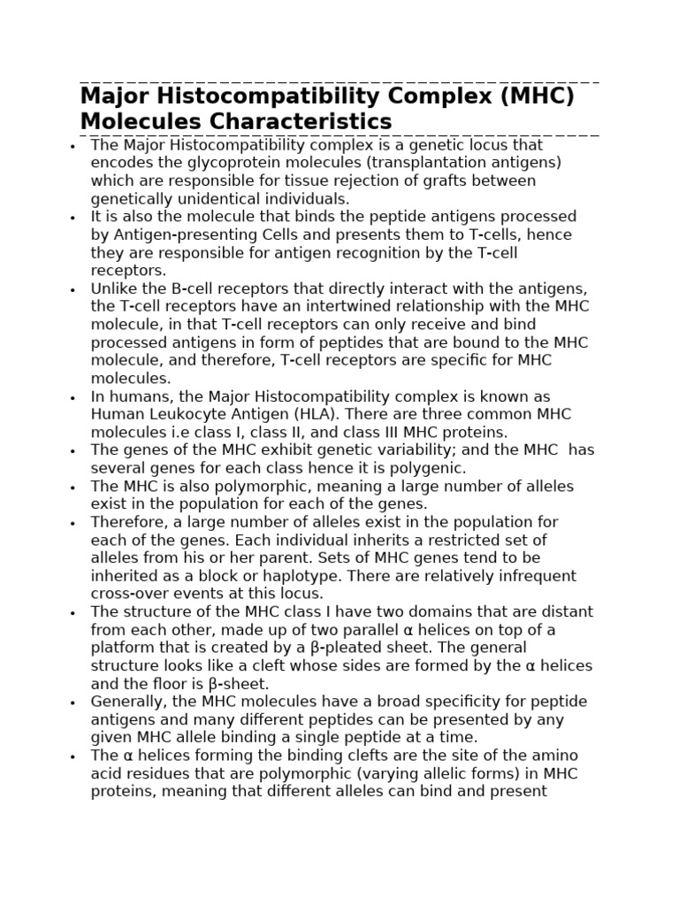 MHC Notes | PDF