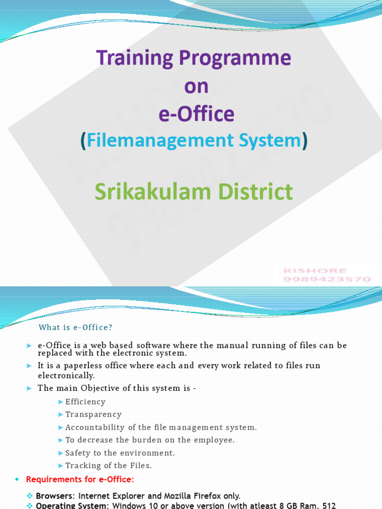 E Office Training | PDF