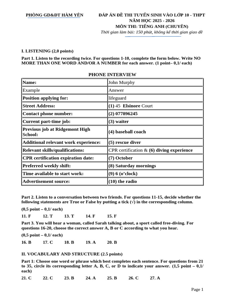 Hàm Yên, Dapan - Chuyên | PDF