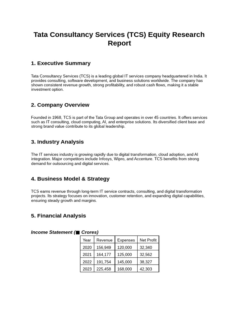 TCS Equity Report | PDF