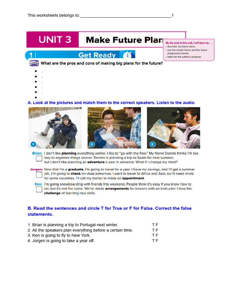 Full Activities Unit 3 ENGLISH 5 | PDF