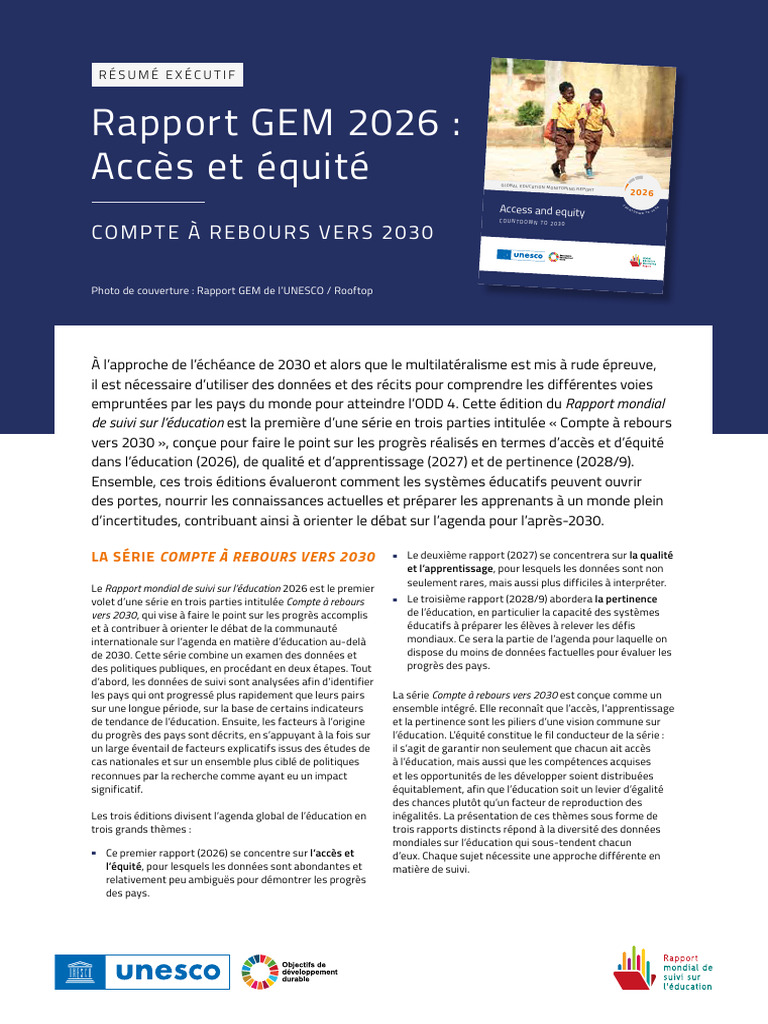 Rapport GEM 2026: Accès Et Équité | PDF
