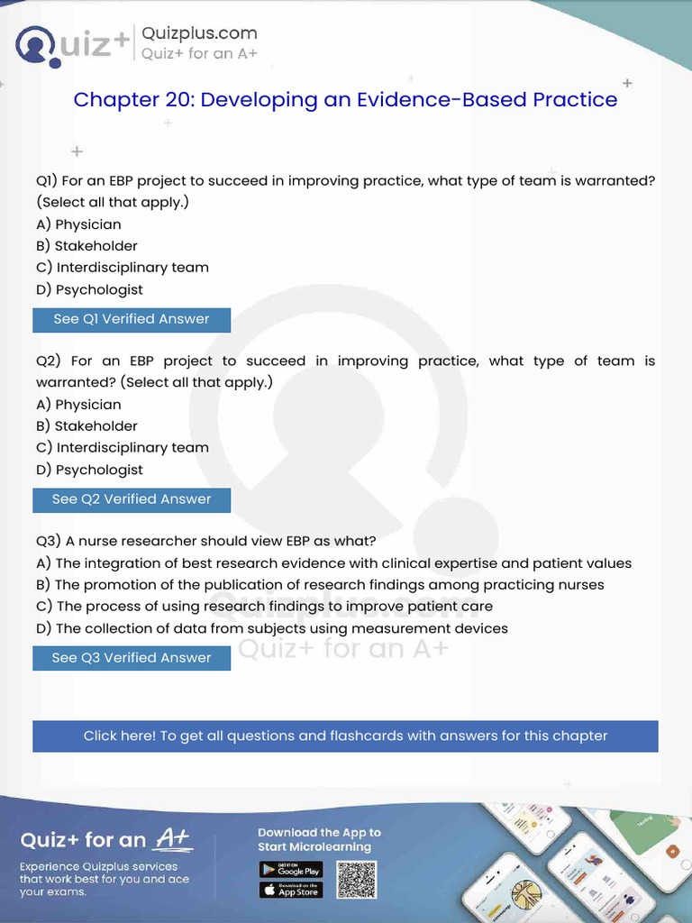For An Ebp Project To Succeed in Improving Practice What Type of Team ...