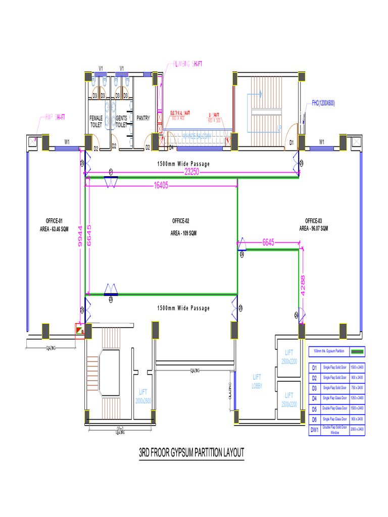 3rd Floor Gypsum Partition Layout | PDF