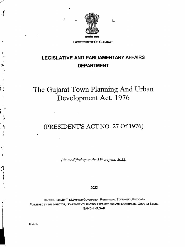The Gujarat Town Planning and Urban Development Act, 1976 | PDF