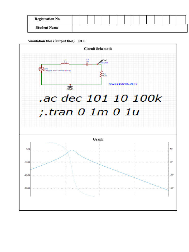 RLC Simulation Experiment | PDF