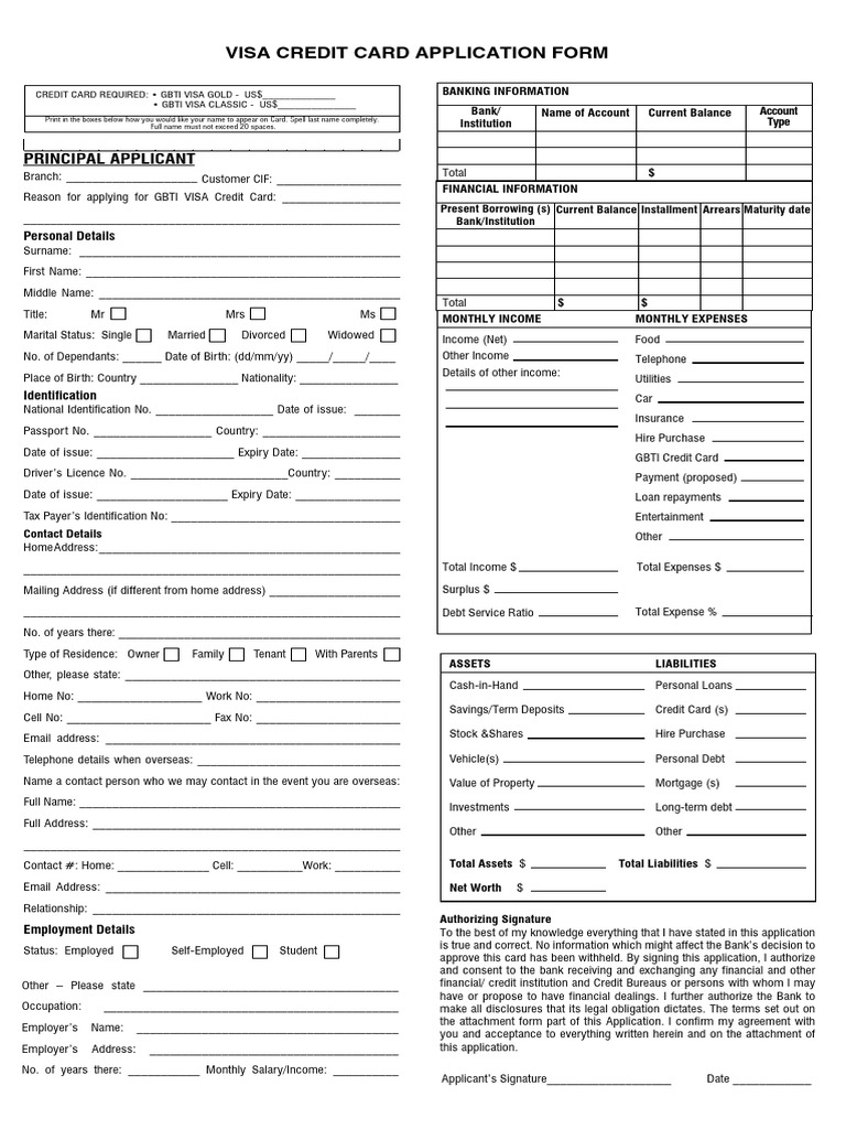 Gbti Visa Application Jan 24 | PDF | Credit Card | Identity Document