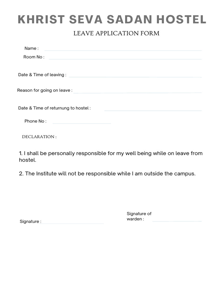 Kss Leave Form | PDF