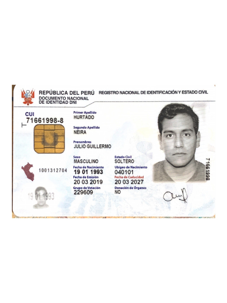República Del Perú Registro Nacional de Identificación y Estado Civil | PDF