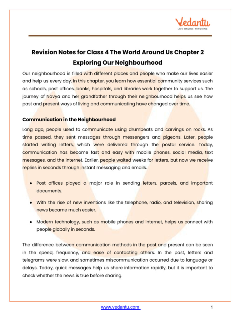 CBSE Notes Class 4 The World Around Us Chapter 2 by Me | PDF