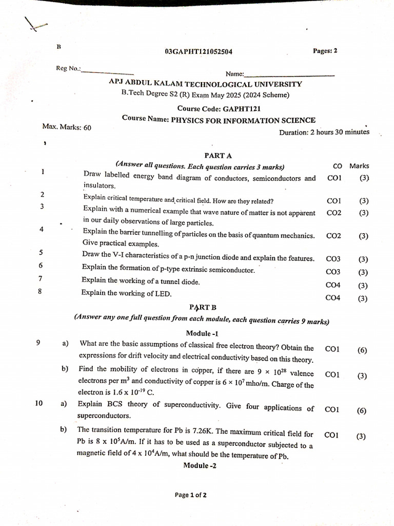 Physics Question Papers | PDF