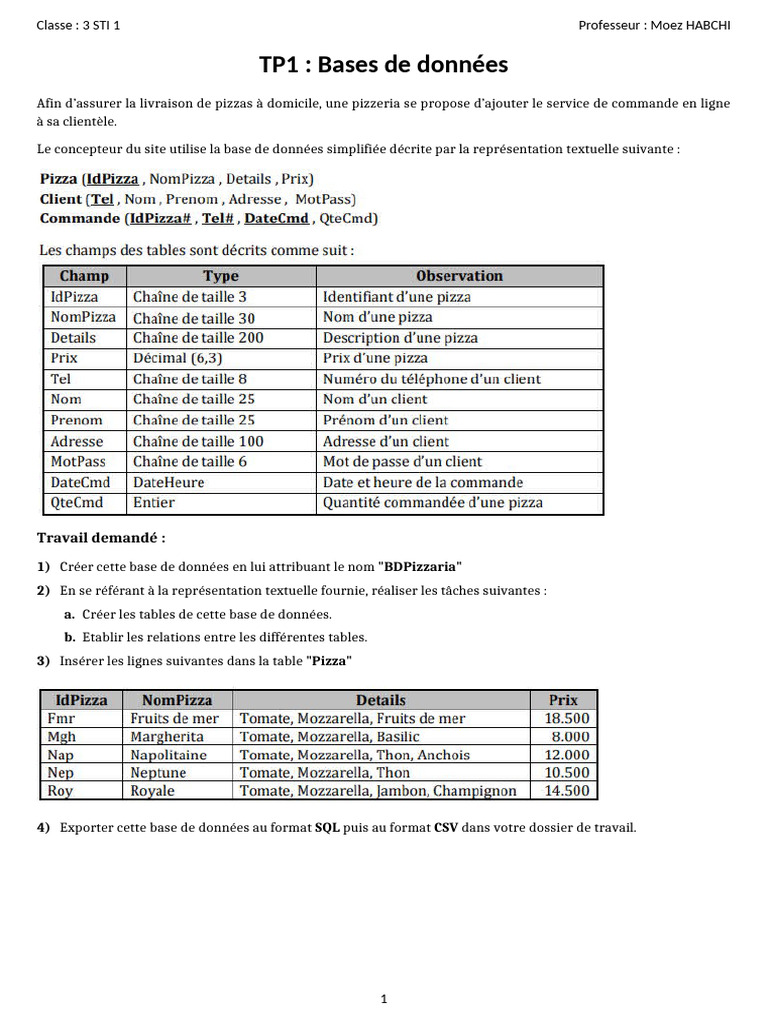 TP1 BD | PDF