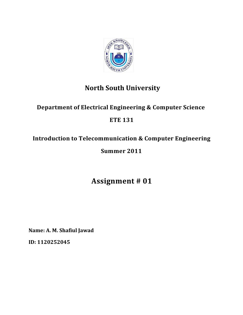 Telecommunication & Computer Engineering Assignment | PDF