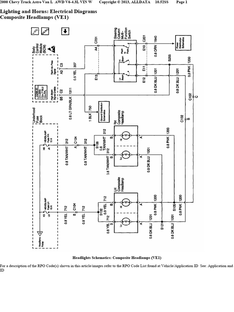 Composite Headlamps - Electrical Diagrams - Lighting and Horns | PDF