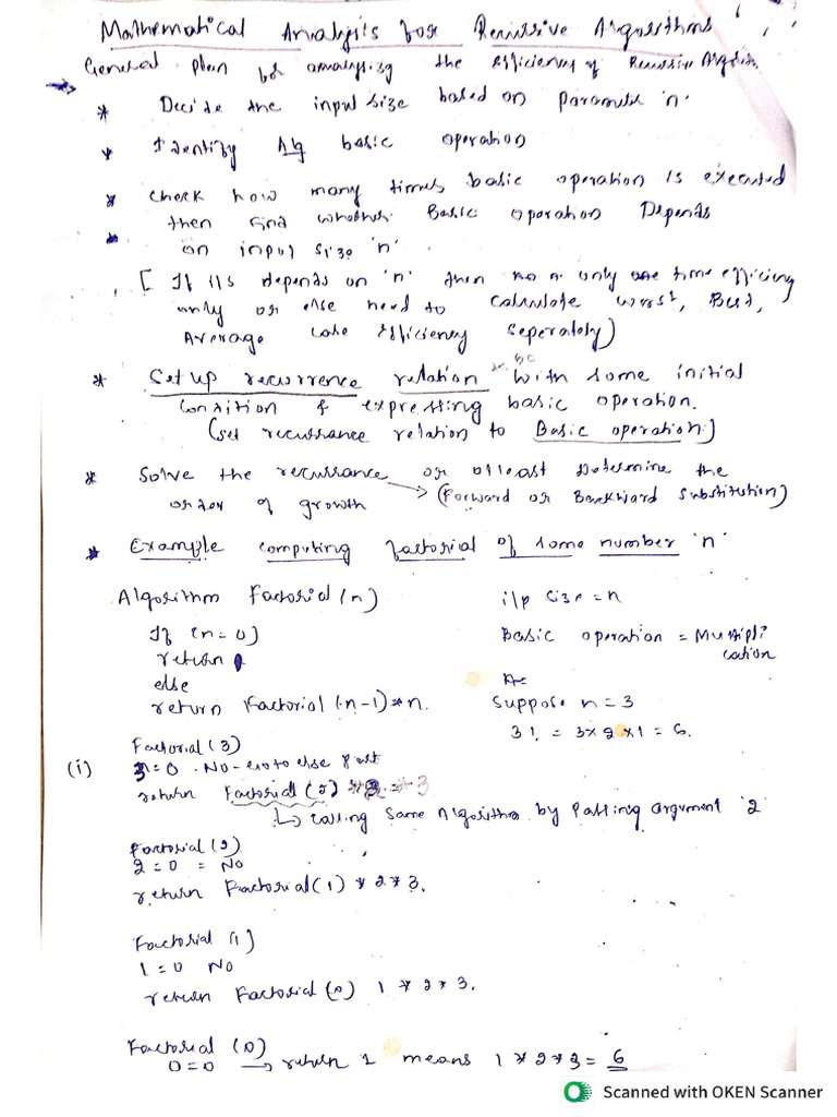 Mathematical Analysis of Recursive Algorithm | PDF