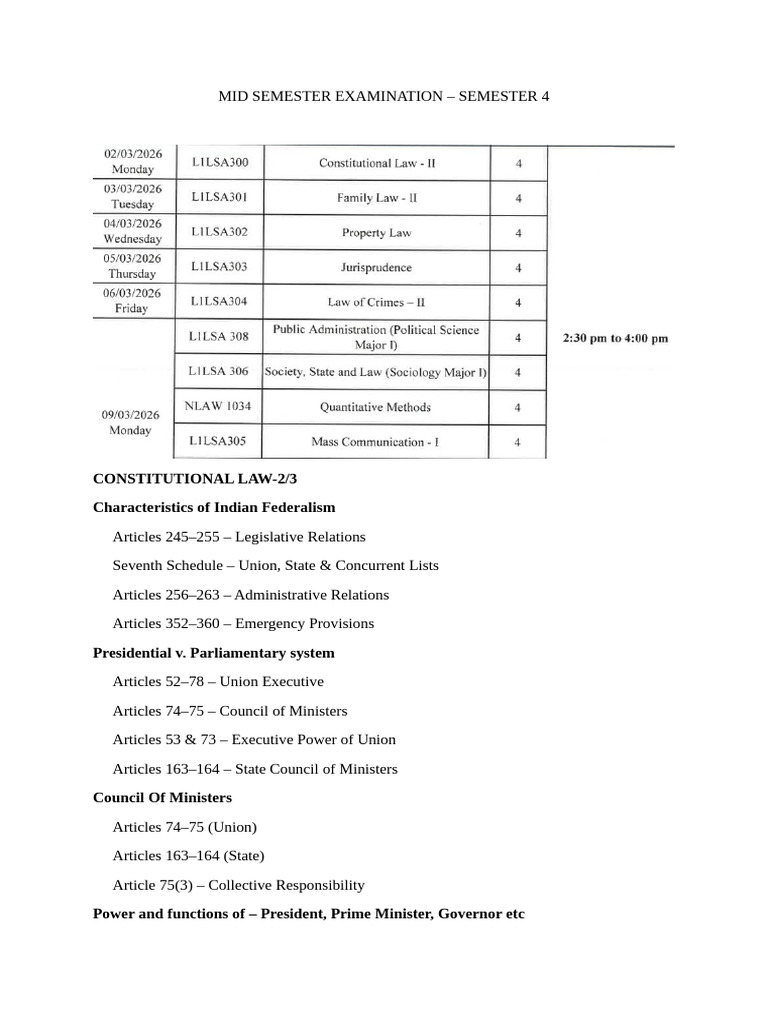 Mid Semester Examination | PDF