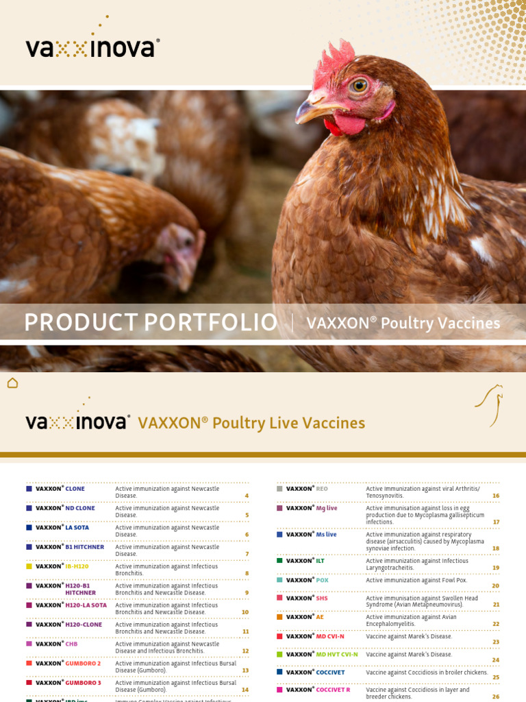 Poultry Vaccines Portfolio Vaccinova NL | PDF