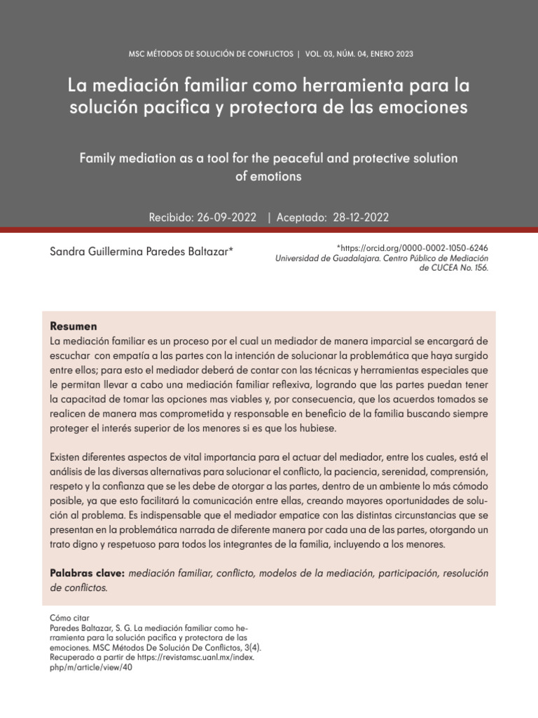 Revista+MSC+ +Métodos+de+Solución+de+Conflictos+ +Vol.+03,+Núm+4,+2023 ...