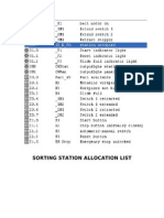 Sorting Station Allocation List