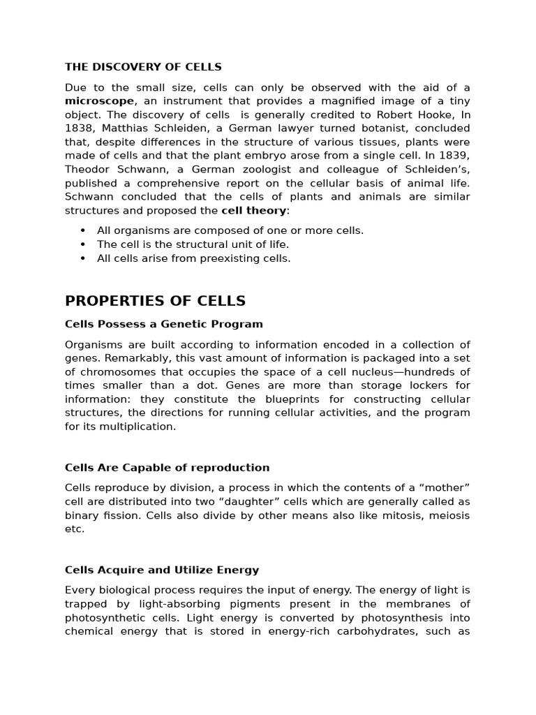 Cell Biology Notes | PDF
