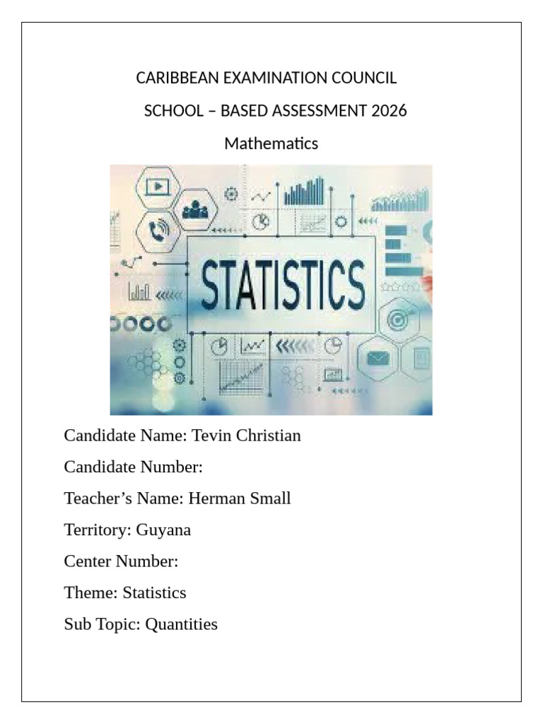 Mathematics SBA 2026 | PDF