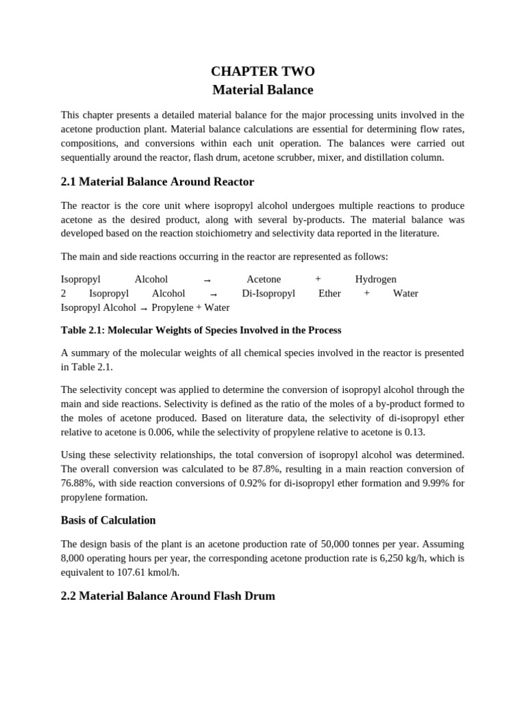 Chapter Two Material Balance | PDF