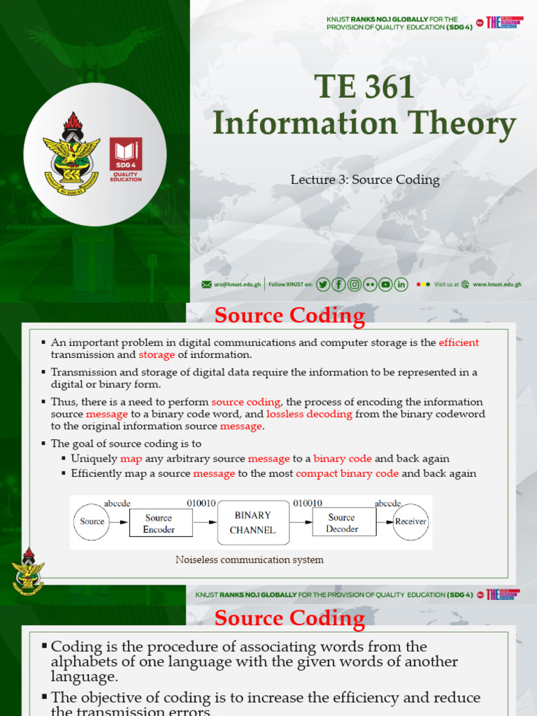Lec 3 Source Coding | PDF
