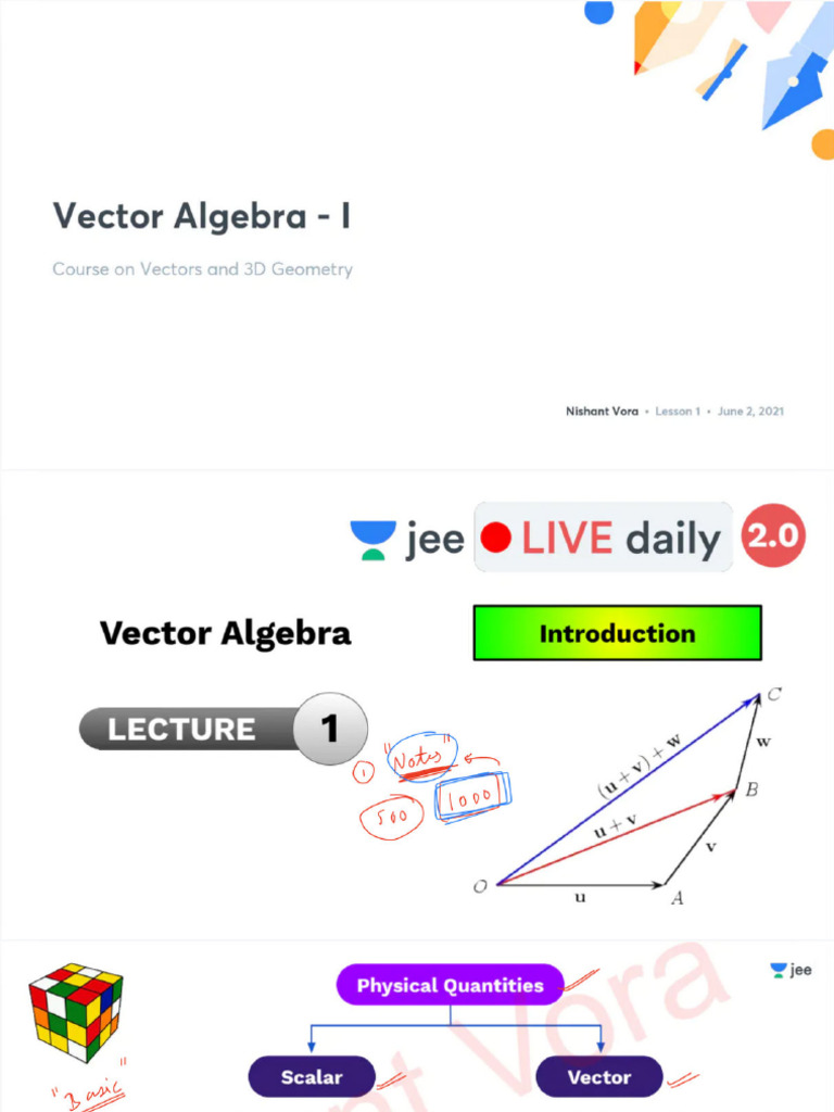 Vector Algebra I With Anno | PDF