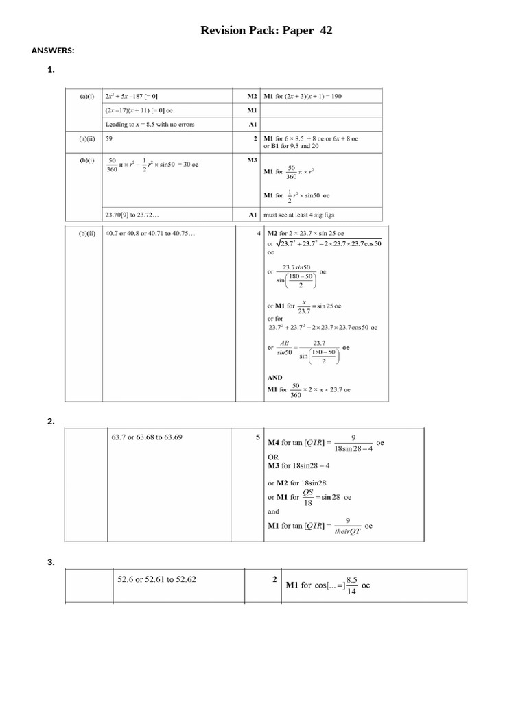 Paper 42 Answers | PDF