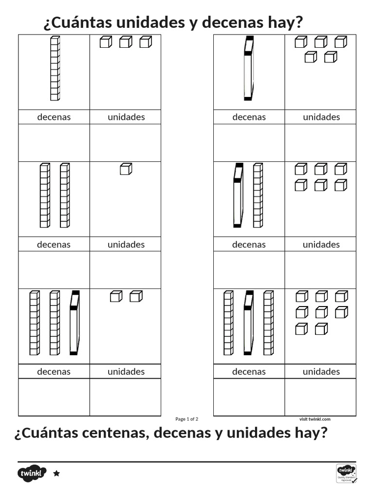 ACTIVIDAD RECONOCER Hoja de Actividad Unidades y Decenas Ver 1 | PDF