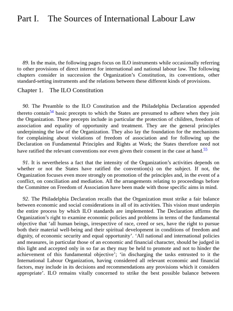 International Labour Law - (Part I. The Sources of International Labour ...