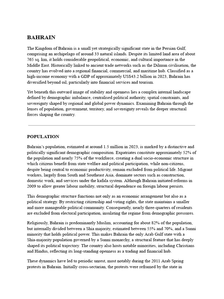 Bahrain | PDF | Bahrain | Persian Gulf