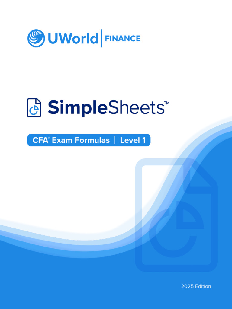 CFA FIN L1 Simple Sheets Formula Download 2025 | PDF
