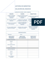 EJEMPLO - CUADRO BASICO DE UNA Auditoria de Marketing