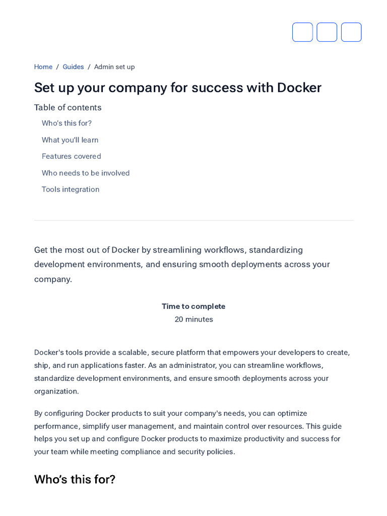 Admin Set Up - Docker Docs | PDF