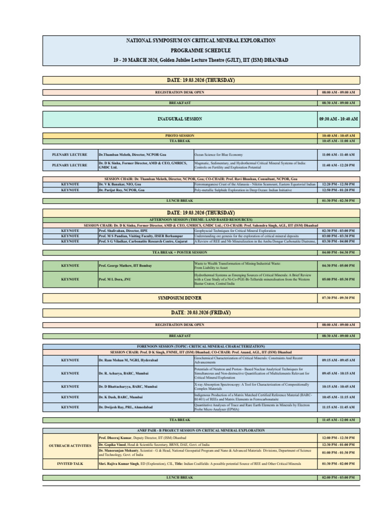 Programme Schedule | PDF