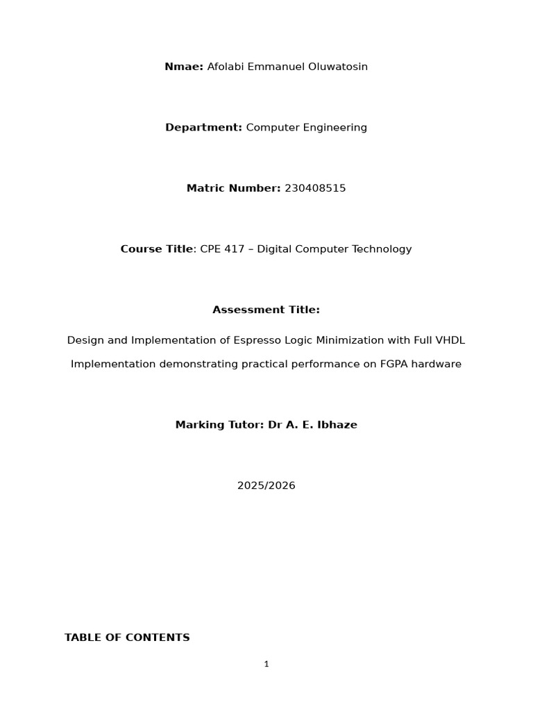 Cpe 417 Assignment | PDF