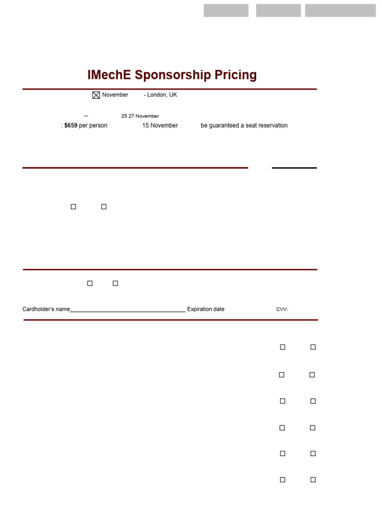 IMechE London HVAC I Registration Form November Form | PDF