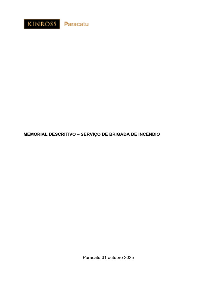 Memorial Descritivo - Bombeiro Florestal | PDF