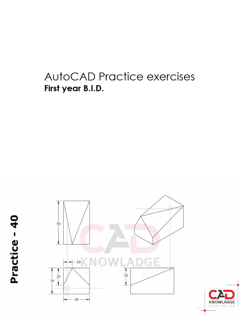 F.Y. B.I.D. - autoCAD Practice Exercises | PDF