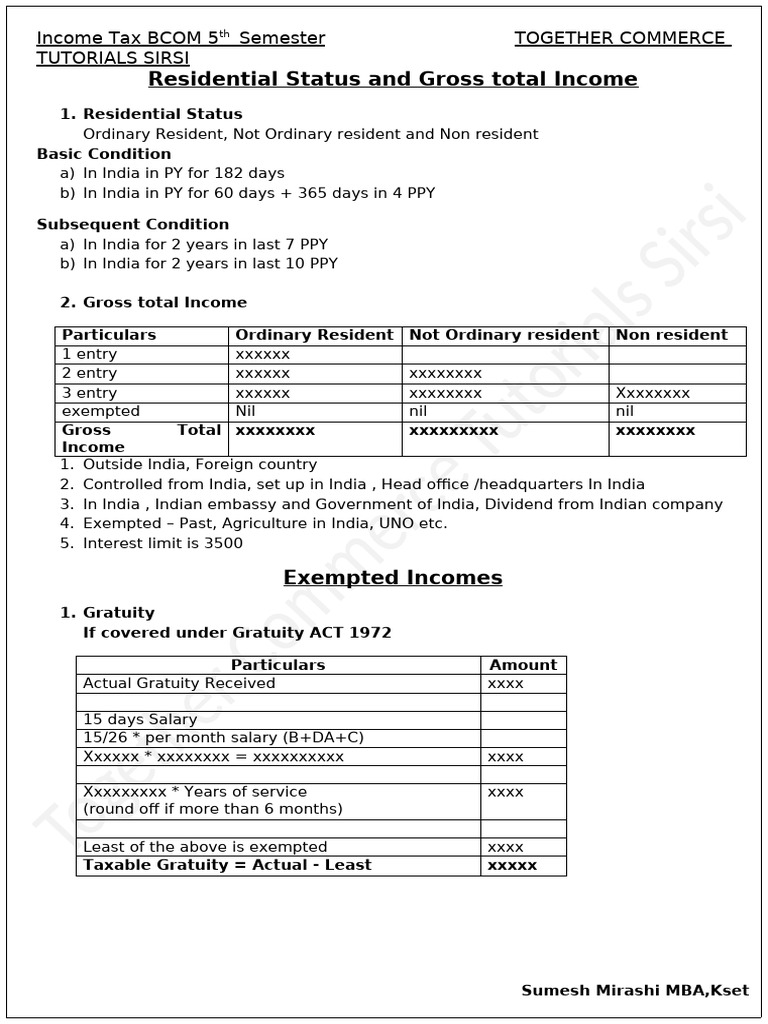 Income Tax Format | PDF