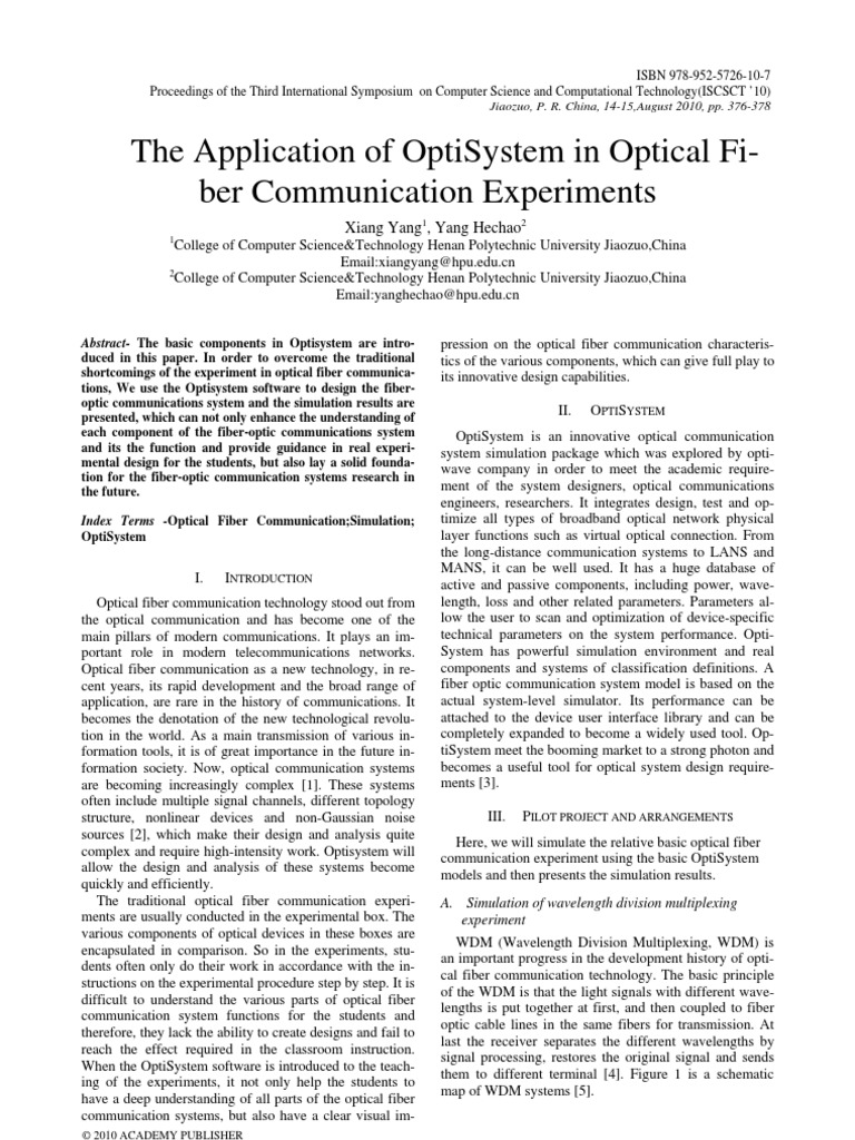 Iscsct 10 P 376 | PDF | Wavelength Division Multiplexing | Fiber Optic ...